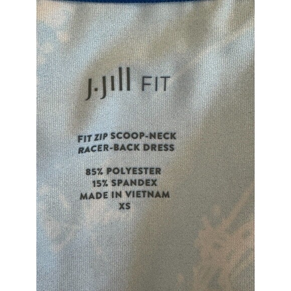 J.JILL  Sleeveless Active Dress Short Sz XS Blue Peach Floral 1/4 Zip Knit Beach - Picture 10 of 10